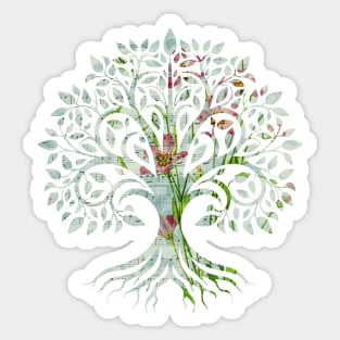 Floral Sheet Music - Tree Sticker